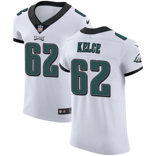 Nike Eagles #62 Jason Kelce White Men's Stitched NFL Vapor Untouchable Elite Jersey